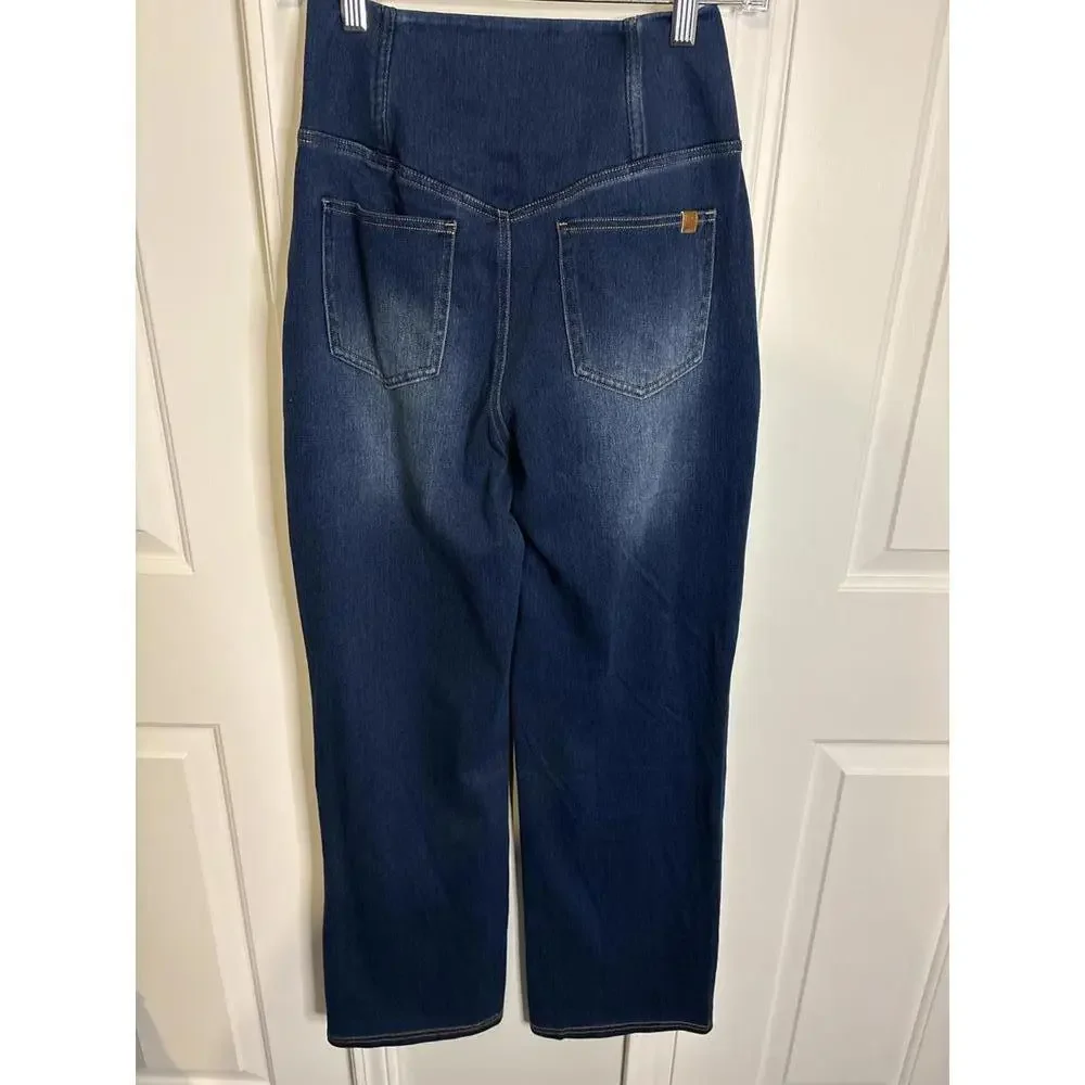 Halara High Waist Dark Blue Denim Jeans with Stretch Waistband Size S 456 - Picture 2 of 5